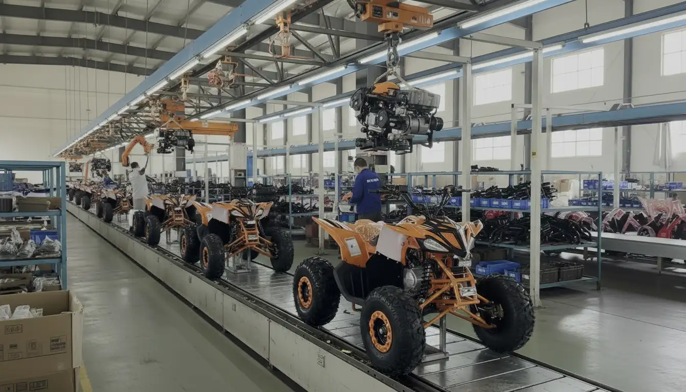 Mass production line of an experienced ATV manufacturer in China for global OEM orders
