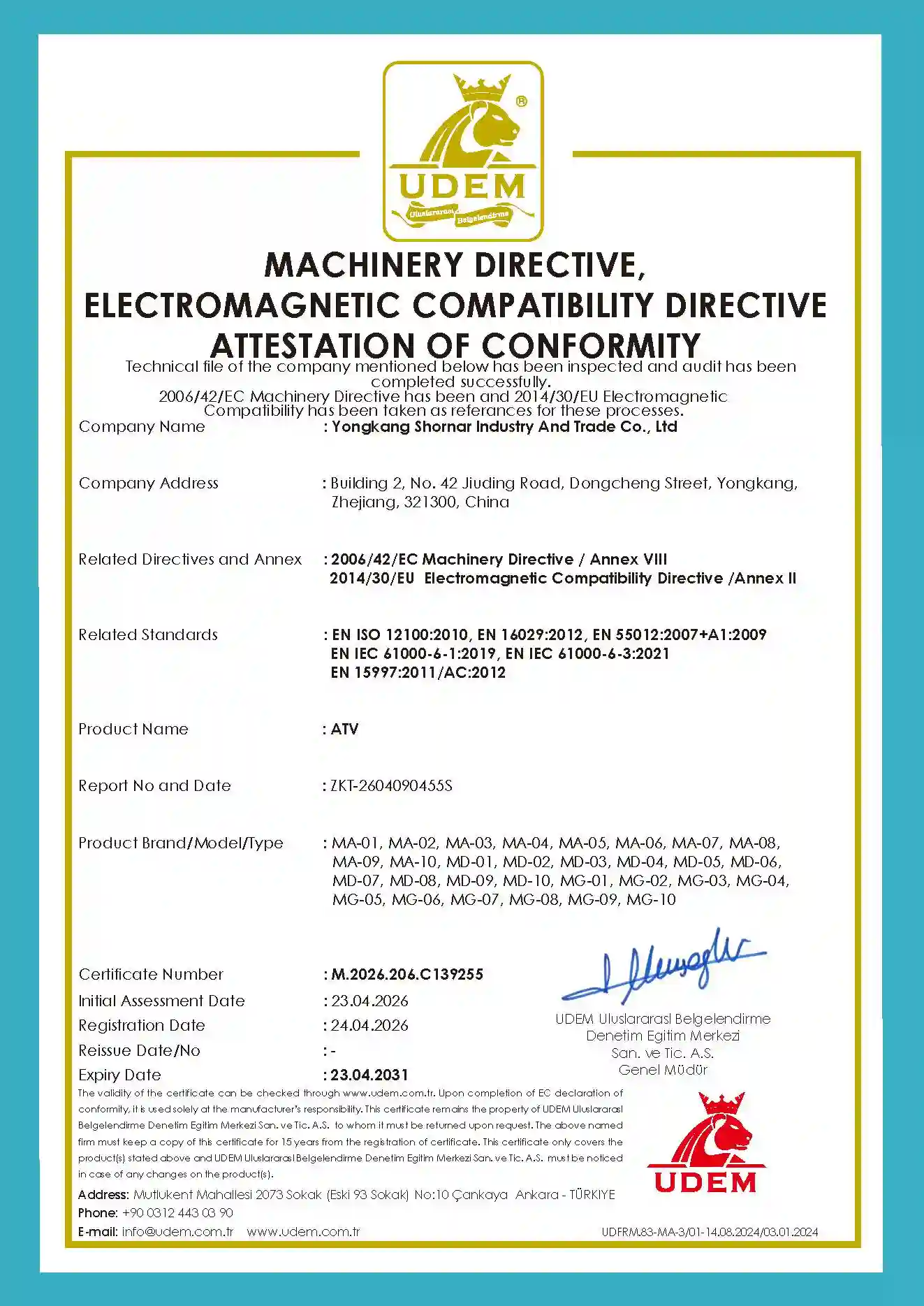 CE Certificate
